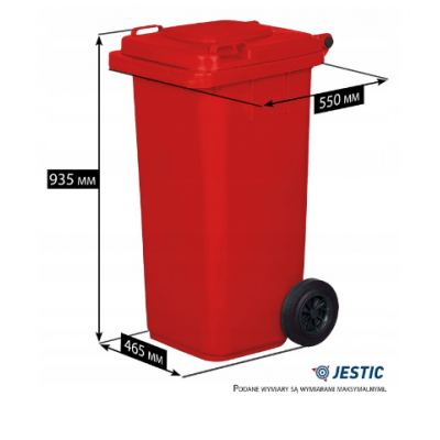Wymiary pojemnika na odpady 120 litrowego
